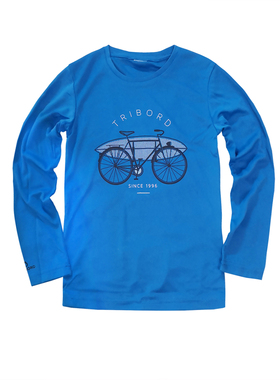 儿童沙滩运动速干防晒长袖T恤冲浪系列白色男童女童夏上衣