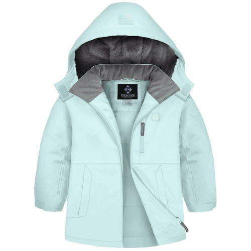 GEMYSE中大童户外棉衣亲子棉服冬季防风防水户外冲锋外套保暖开衫