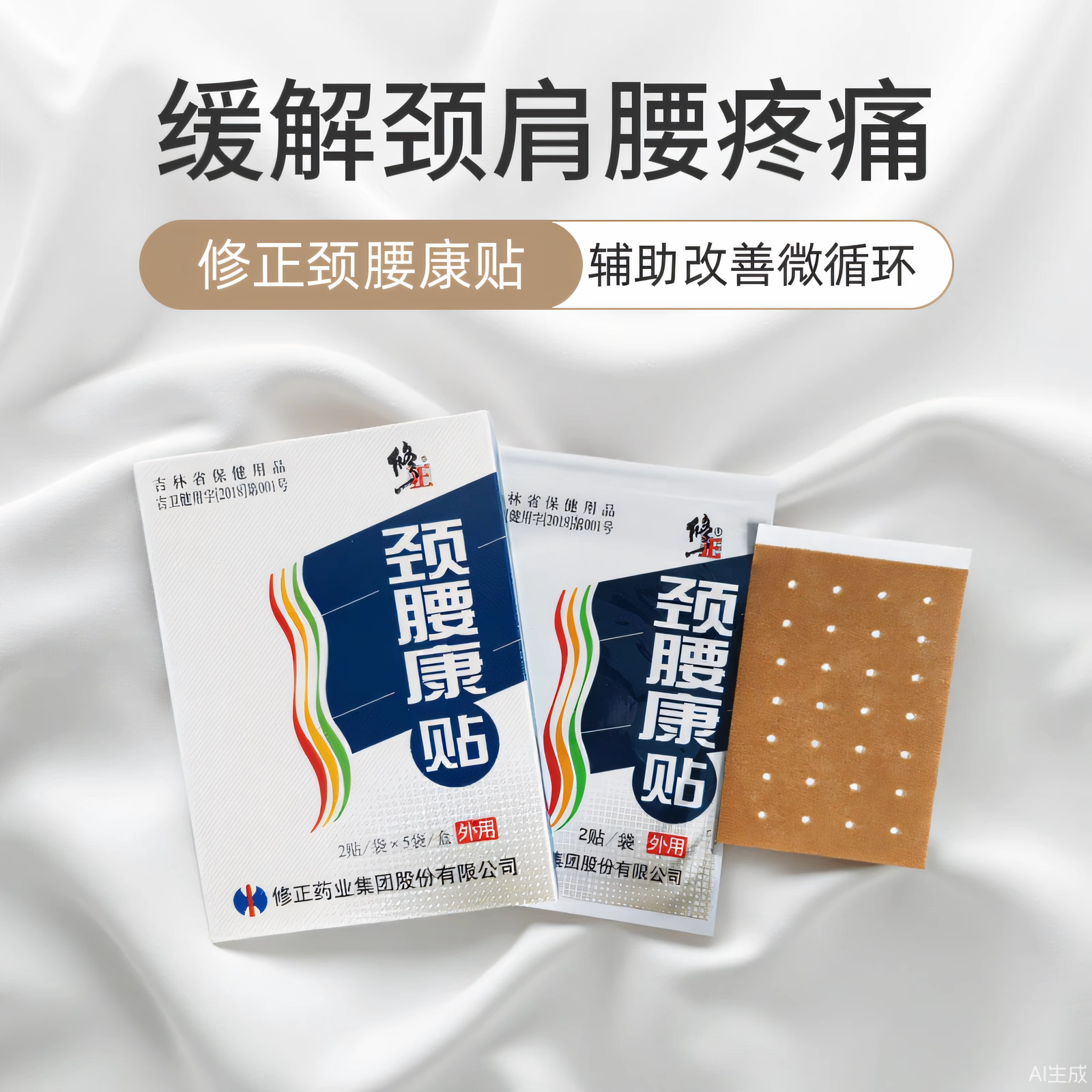 官方正品修正颈腰康贴膏10贴颈肩腰腿贴膏关节颈椎腰间盘贴外用