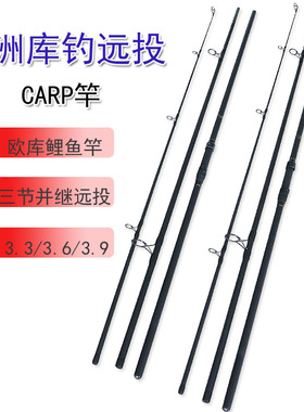 插节大物新款鱼竿333639米carp竿欧洲库钓远投竿三节并继欧式竿