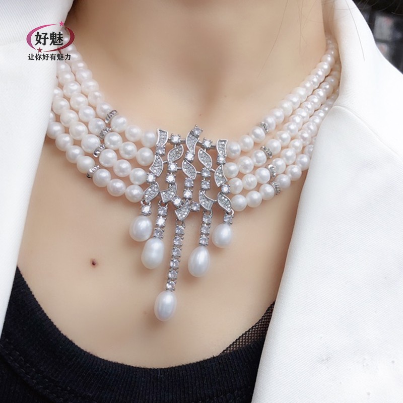 好魅天然淡水珍珠项链精美锁骨链