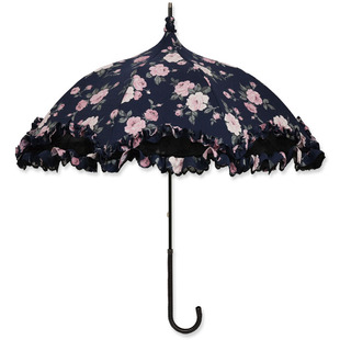 日本Lumiebre晴雨伞女遮阳日系碎花伞面蕾丝木耳边防紫外线日伞