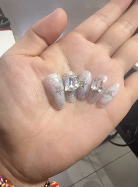 穿戴甲星星渐变爆闪可拆卸美甲网红假指甲贴片穿戴甲