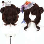 分体双发包花嫁 秀琴家 纯白花嫁小乔cos假发 荣耀 混蓬黑棕 王者