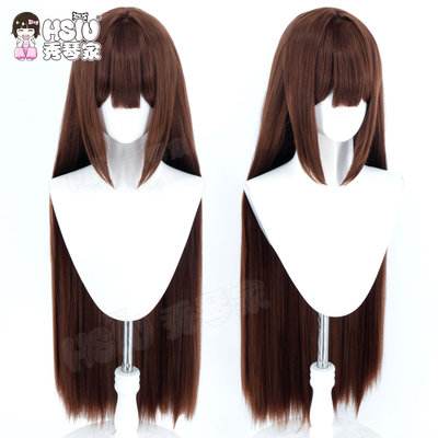碧蓝航线 鳐 天城cos假发 婚纱誓约花嫁 航母 棕色混蓬丝长直假毛