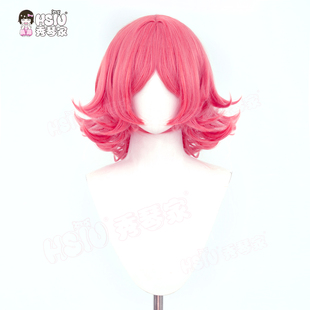 魅力维加斯 秀琴家 王者 妲己cos假发 耳朵配饰 中分头皮短发反翘