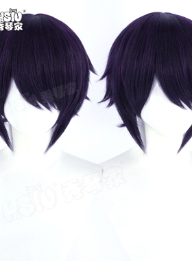 秀琴家 银魂cos高杉晋助cosplay假发 深紫色假毛 短款 野良神夜斗