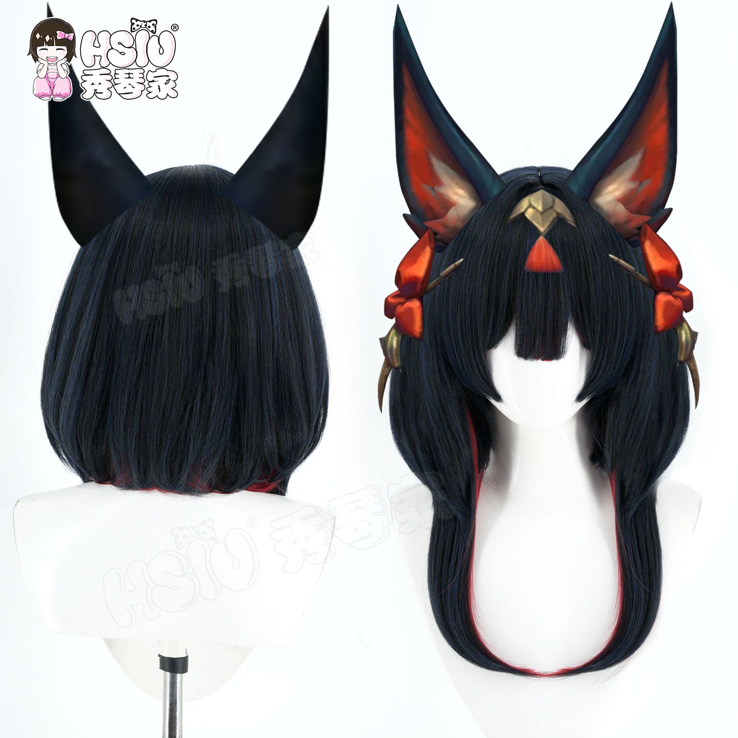 秀琴家 LOL英雄 联盟 莲华温泉阿狸cos假发  金鱼枫姬 暇余暖池