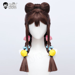 秀琴家 王者 蔡文姬cosplay假发 新皮肤花朝如约古风动漫游戏假毛