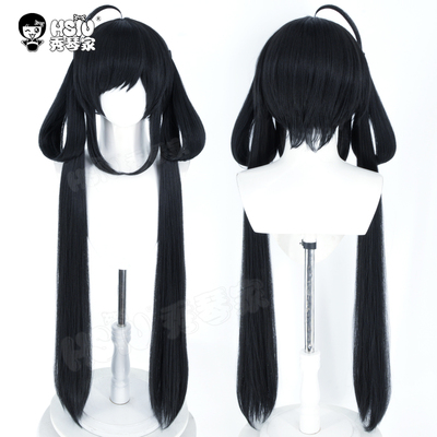 秀琴家 王者cos孙尚香原皮cosplay假发 分体式发束混蓬黑色长假毛