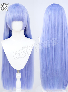 秀琴家 诱宵美九cosplay假发 约会三作战 特调淡蓝紫色齐刘海鬓角