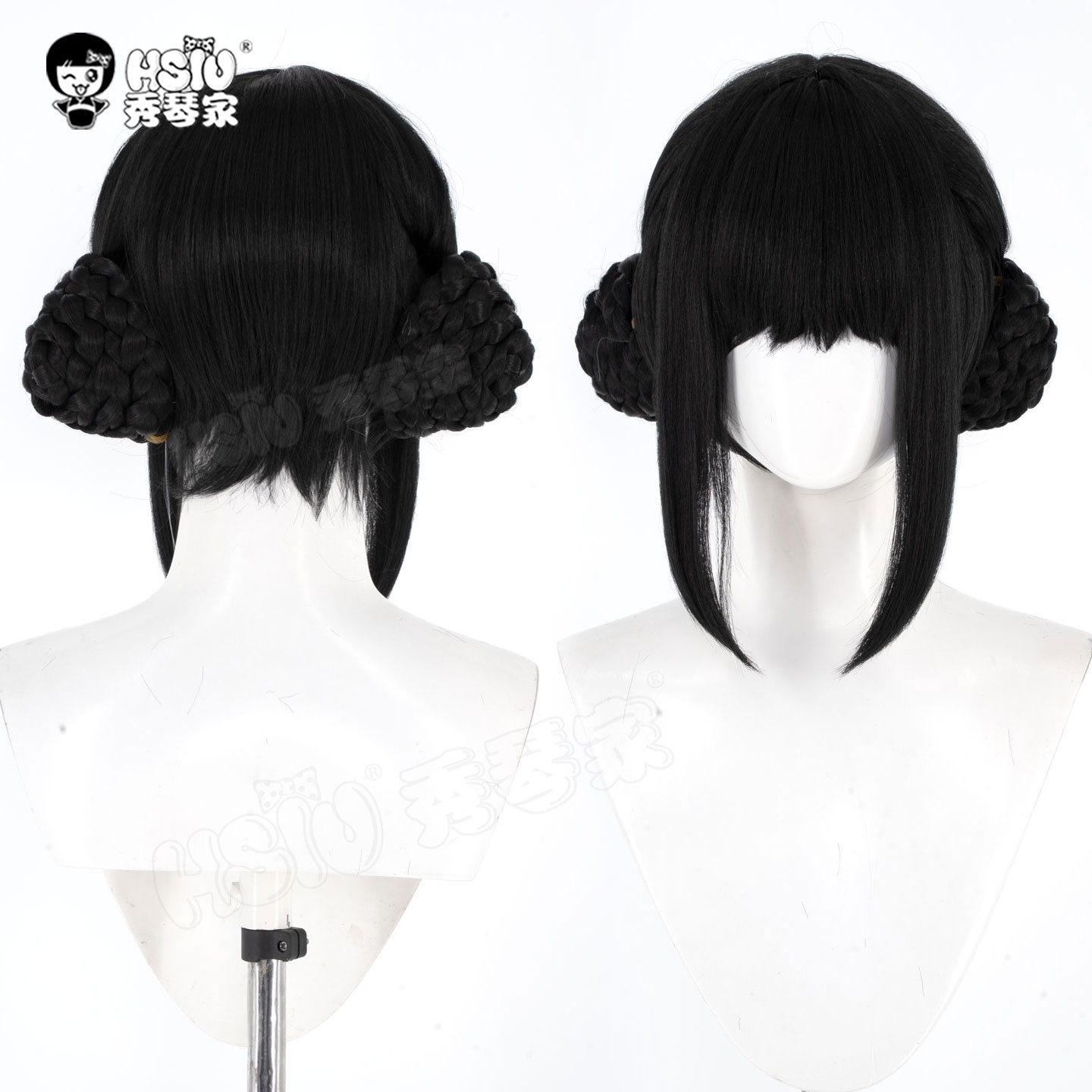 秀琴家 Skpop 猎魔女团 佐伊cos假发 造型款 黑色双发碗