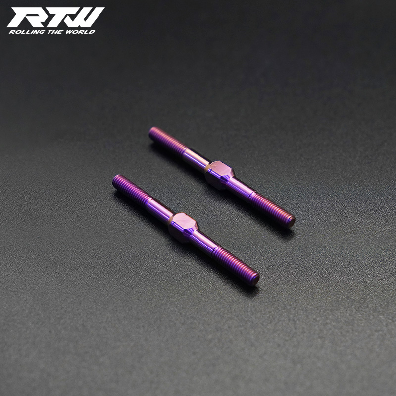 RTW紫色钛合金拉杆模型车传动连杆双头螺丝M3*14*16*18*22*23~78
