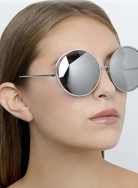 LFL680 女式圆框修脸太阳镜 钛金属款墨镜 INS大热款 超轻19克