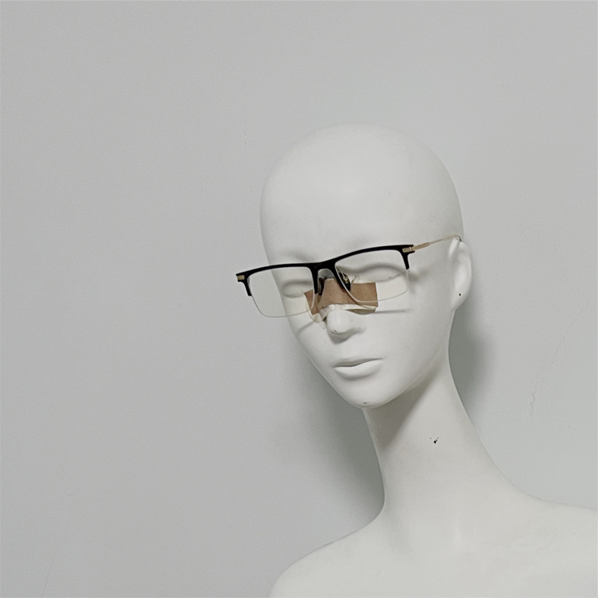 278 纯水牛角配钛金属方框眼镜 超超大框近视镜 光学镜 超轻16克