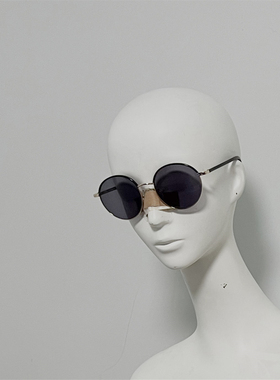 S7028 女式撞色复古文艺范大圆框太阳镜 墨镜 尾货 分尺码 小瑕