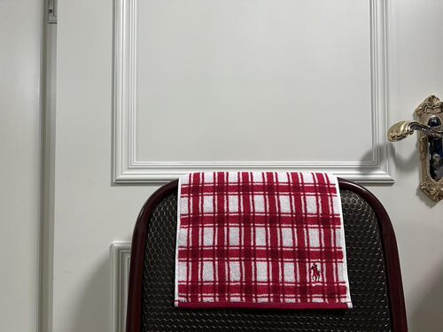 RLPOLO日单格纹刺绣小面巾