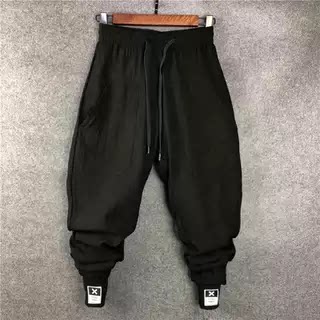 大码宽松高弹哈伦裤男士百搭个性