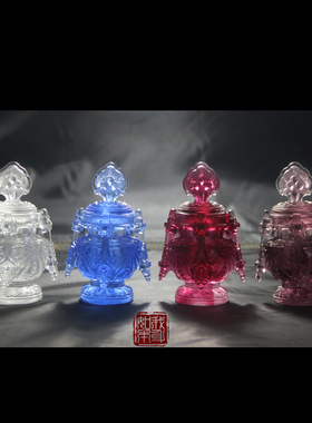琉璃长寿宝瓶摆件 琉璃吉祥宝瓶