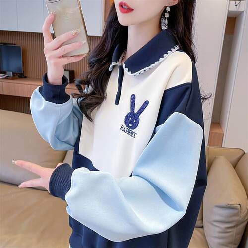 女童超好看拼接卫衣套装2026春秋新款春装中大童装阔腿裤子两件套