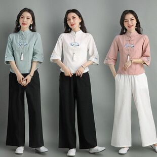 女装疗师民国禅服装唐装采耳足改良素衣风工作上衣茶服新中式汉服