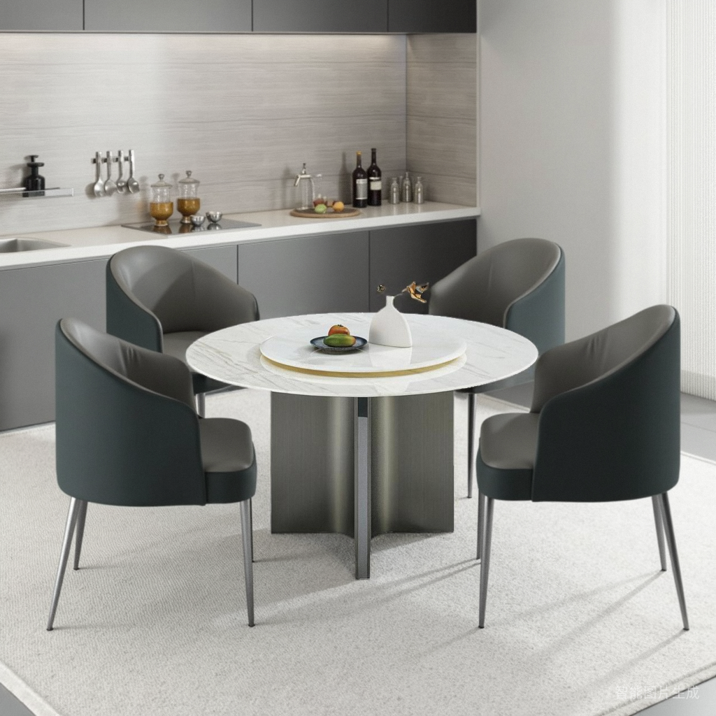 开心特麦 1.35m 卡里冰玉轻奢大理石餐桌现代简约设计师款圆桌,住宅家具,大理石餐桌,淘宝优惠券,粉丝福利购,淘宝优惠卷