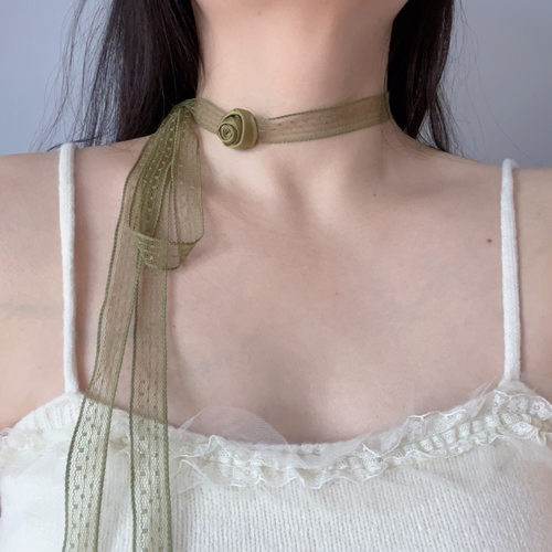 韩国ins复古蕾丝choker长条丝巾女春夏氛围感装饰飘带多功能绑发