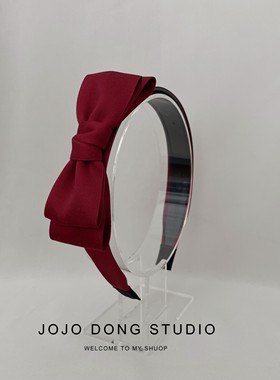 白雪公主甜美红色蝴蝶结发箍女百搭简约头箍布艺发卡压发气质网红