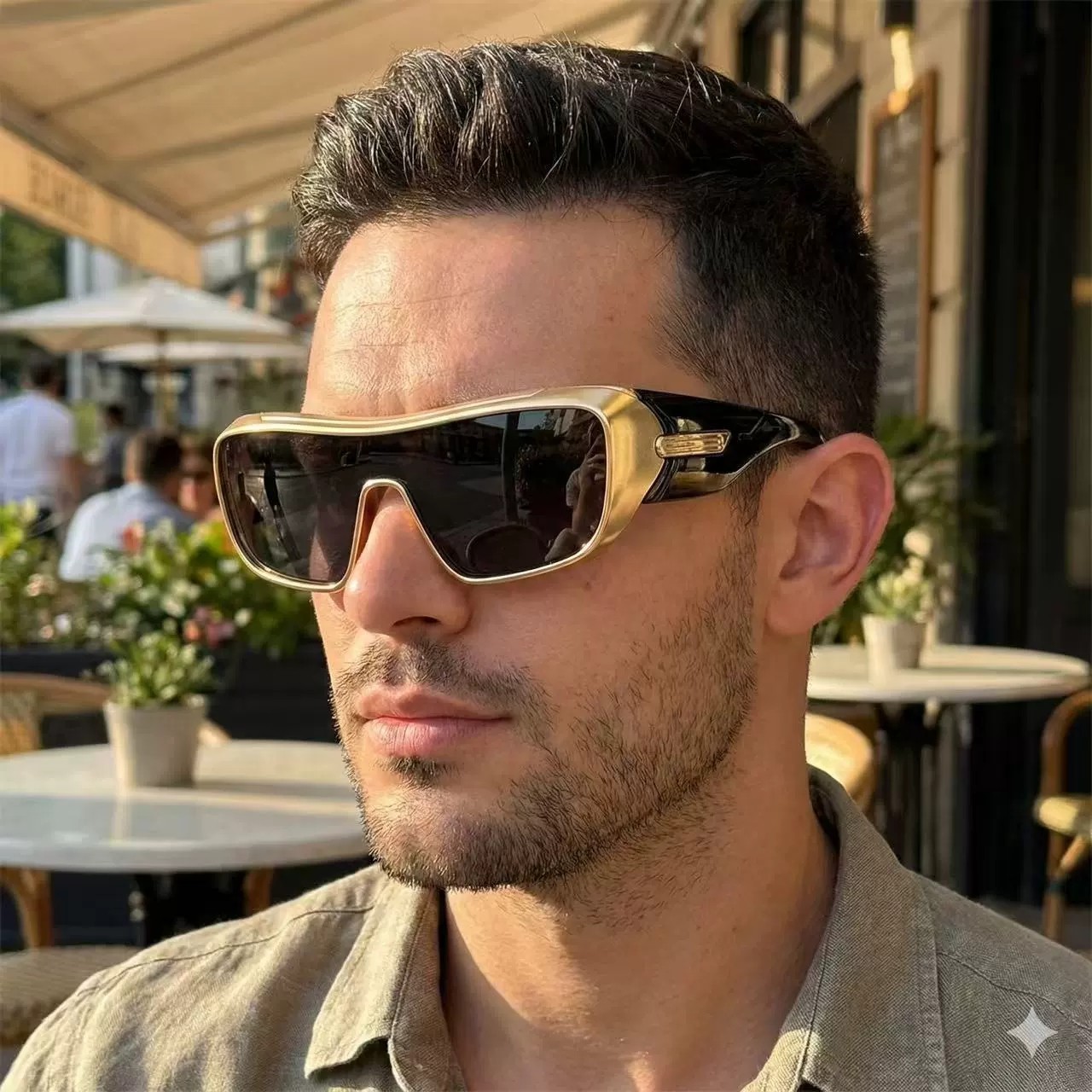 欧美时尚金属方框太阳镜男防晒开车骑行墨镜潮酷连体防紫外线眼镜,ZIPPO/瑞士军刀/眼镜,太阳眼镜,淘宝优惠券,粉丝福利购,淘宝优惠卷