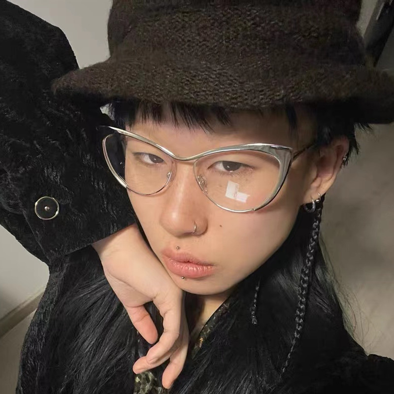 欧美猫眼金属可配镜ins女眼镜框