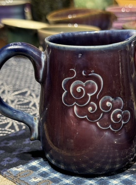 钧瓷名家纯手工雕刻公道杯茶具茶器