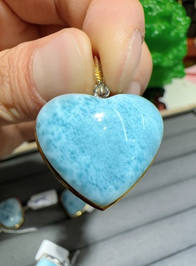 天然海纹石吊坠925银镶嵌女款珠宝首饰活口意大利工艺大颗粒