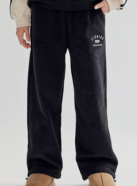 DAWON中大女童加绒抽绳休闲直筒裤 韩国代购童装25冬儿童长裤098