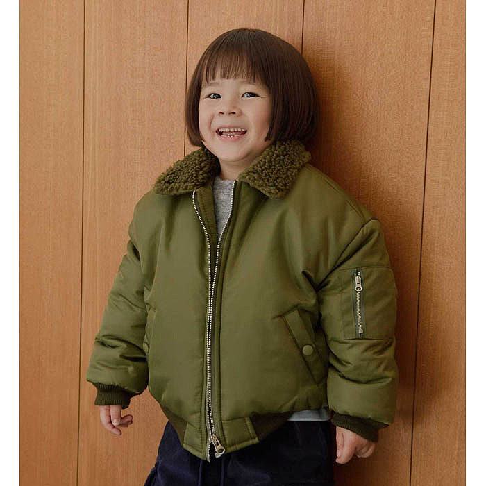 男女童洋气夹棉翻领复古外套FROMI韩国代购童装26冬款儿童棉服515