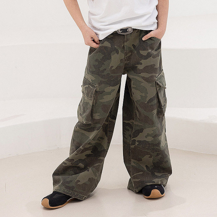 儿童时尚迷彩工装裤 ZAN韩国代购南大门童装26春中大女童长裤150