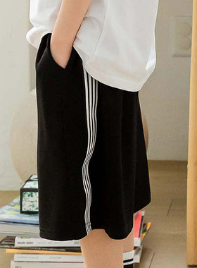 ILOVE中大男女童线条休闲五分裤 韩国代购进口童装26春款儿童291