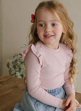 女童小童小翅膀长袖T恤 FLO韩国南大门童装代购26春儿童打底衫551