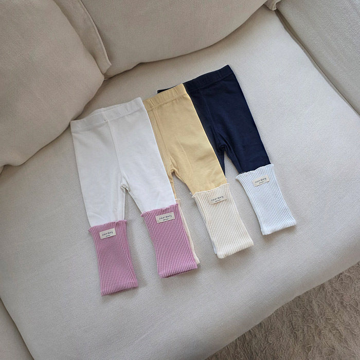 小童拼接百搭弹力打底裤COLOR韩国进口童装代购26春款女童儿童211