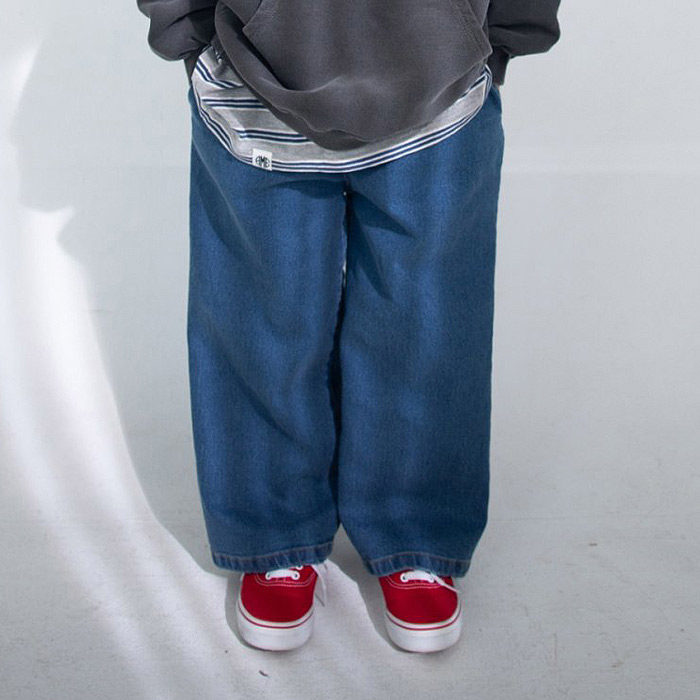 儿童休闲直筒牛仔裤AME韩国代购南大门童装26春款中大男童长裤508