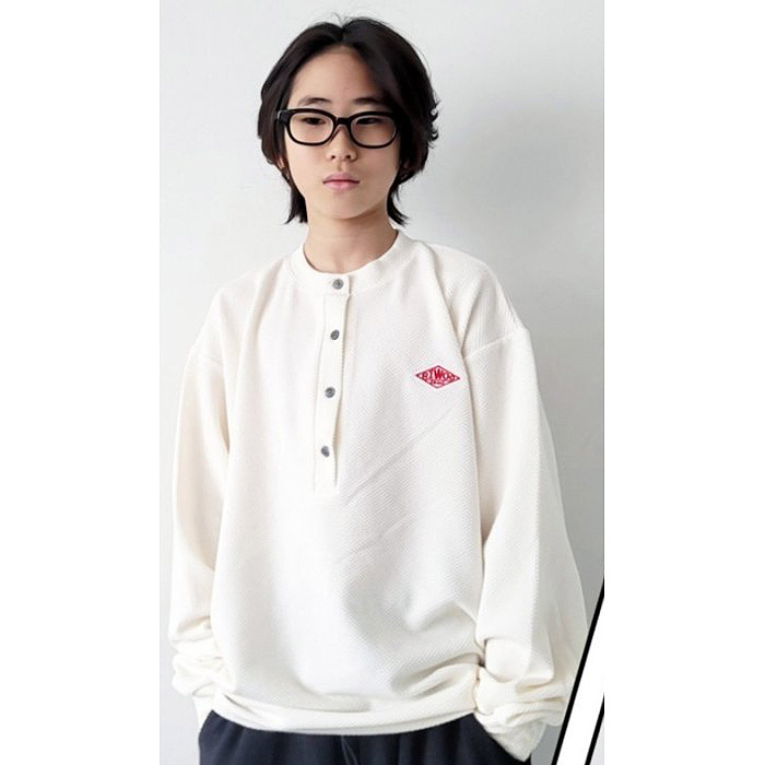 儿童刺绣亨利领亲子长袖T恤 韩国南大门童装25冬款中大男女童415