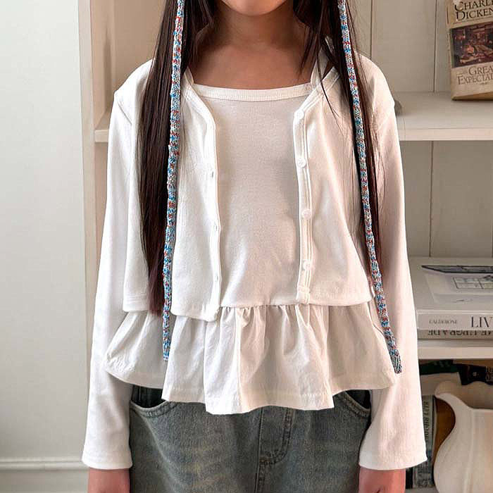 中大女童吊带开衫两件套 MATILDA韩国代购童装26春款儿童外套986