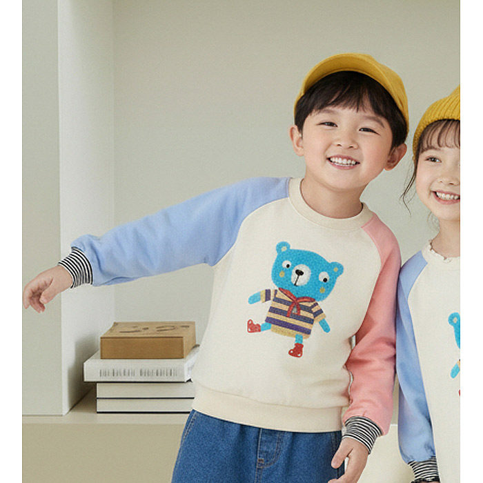 卡通小熊拼色插肩袖T恤 OrangeMom韩国代购童装26春款男童儿童613,童装/婴儿装/亲子装,T恤,淘宝优惠券,粉丝福利购,淘宝优惠卷