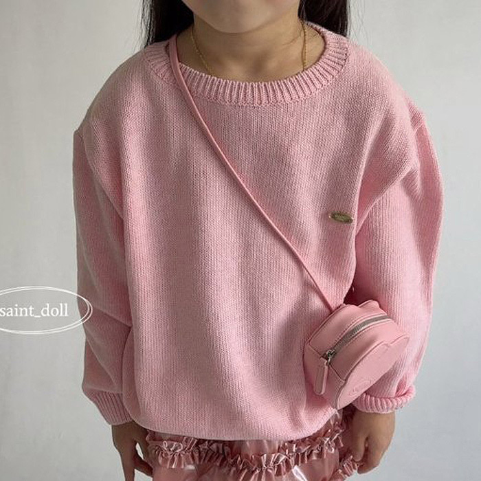 儿童纯色圆领针织衫卫衣 韩国南大门童装25冬款中大男女童毛衣066