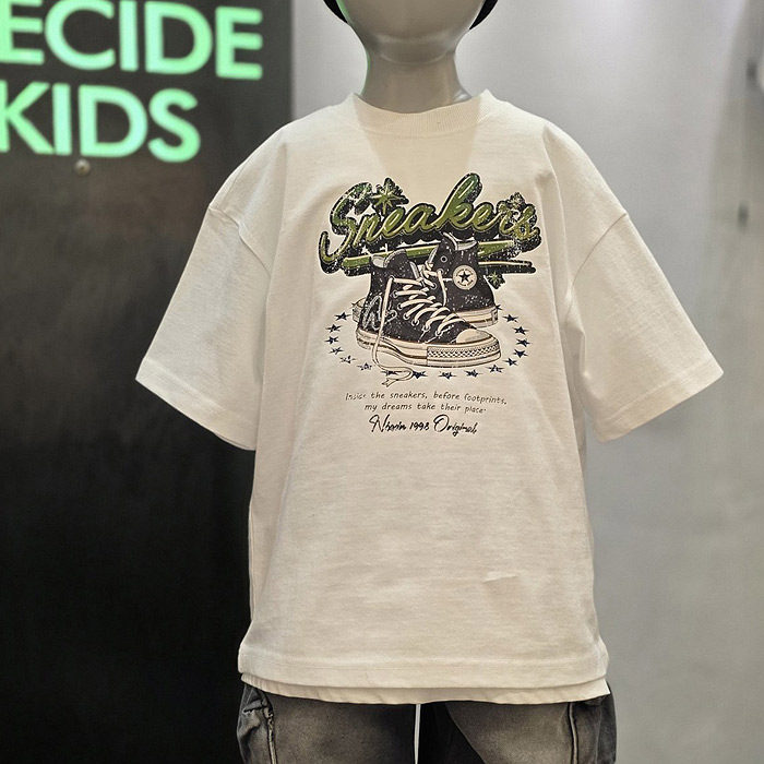 儿童字母鞋子短袖T恤 Decide韩国代购进口童装26春款中大男童921