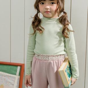 25冬款 童装 女童儿童T恤542 韩国代购 MilkPowder半高领纯色打底衫