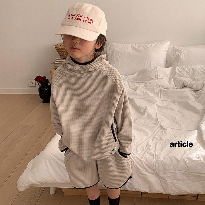 儿童包边连帽卫衣短裤套装 ARTICLE韩国代购童装26春款男女童317