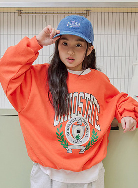 中大童女童休闲宽松字母圆领卫衣 Dore韩国代购童装26春款儿童431