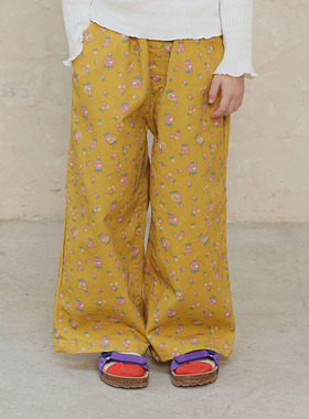 儿童碎花阔腿休闲裤 NAVI韩国南大门童装代购26春中大女童长裤003