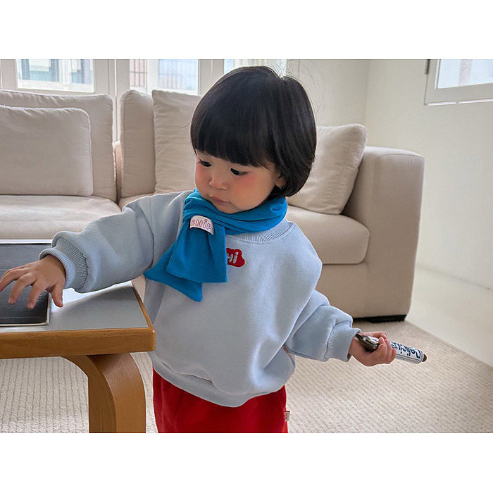 男女童字母加绒圆领卫衣 CHIP韩国童装代购2026冬小童保暖上衣610