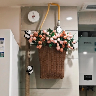 开口式篮子包燃气表暖气管天然气表花篓遮挡装饰美化水管遮丑创意